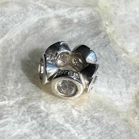 PANDORA Circle Lights Spacer Charm 790226CZ 925 ALE Clear CZ Retired Silver Bead - Picture 6 of 11